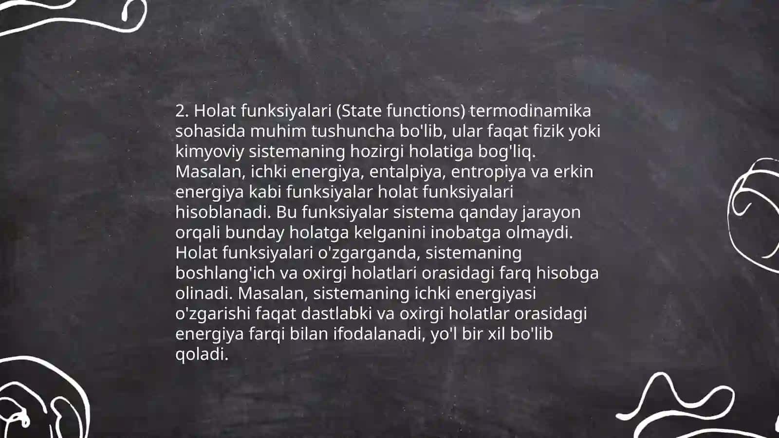 Kimyoviy termodinamikaning asosiy tushunchalari 4