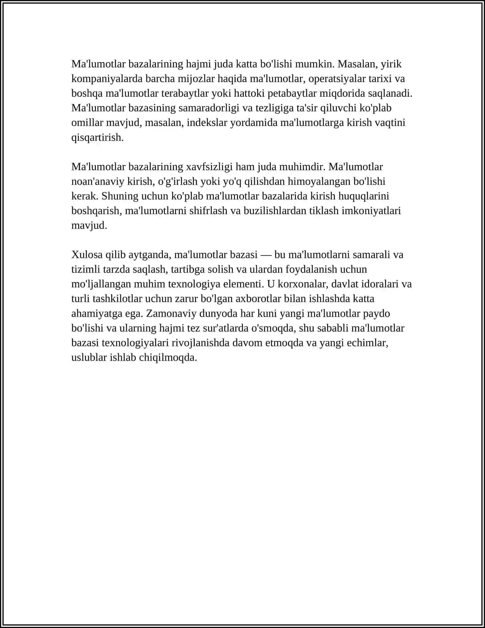 MAʼLUMOTLAR BAZASINI BOSHQARISH TIZIMLARI 4