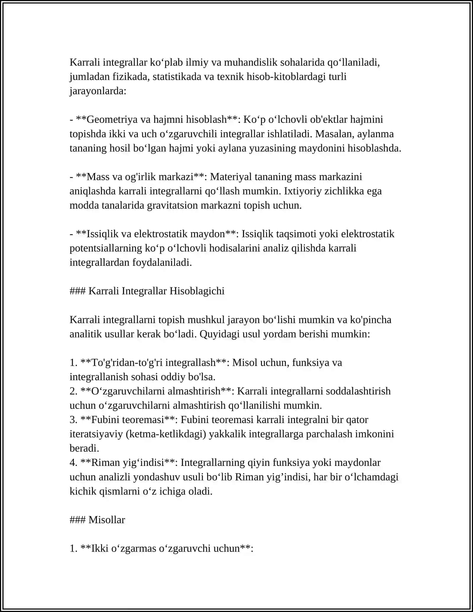 KARRALI,EGRI CHIZIQLI VA SIRT INTEGRALLARI 4