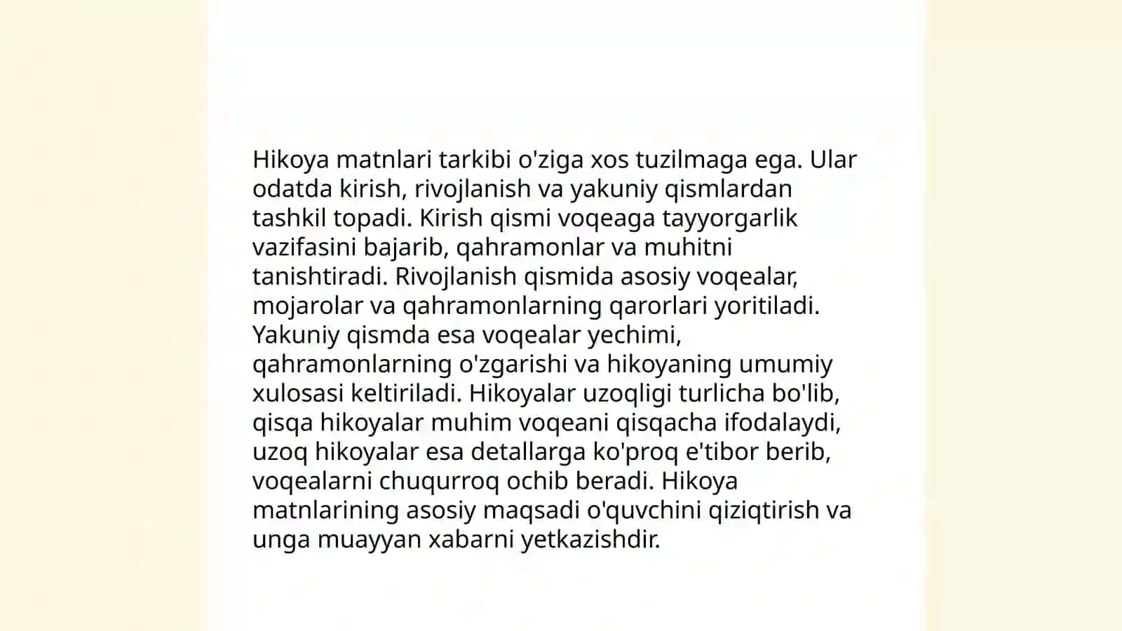 Matn turlari tasviriy hikoya va muhokama 4