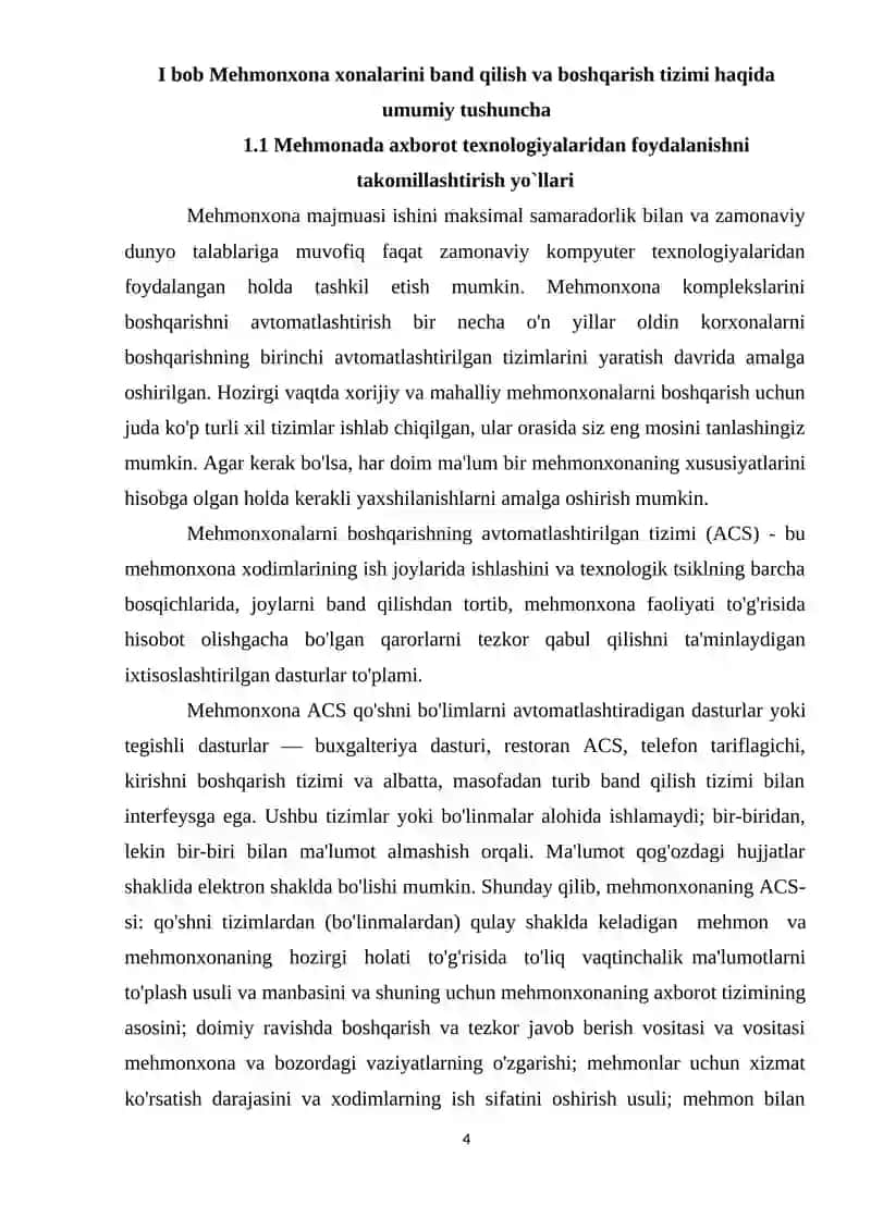 Mehmonxona xonalarini band qilish va boshqarish tizimi 4
