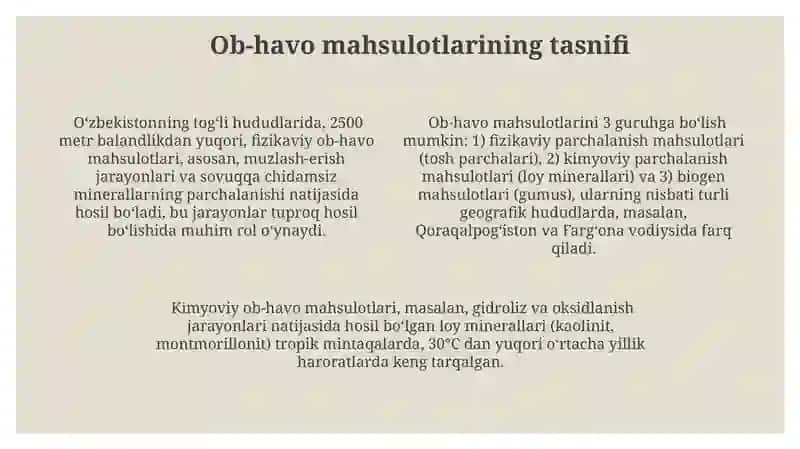 Tuproq hosil qiluvchi gʻovaksimon nurash maxsulotlari 4
