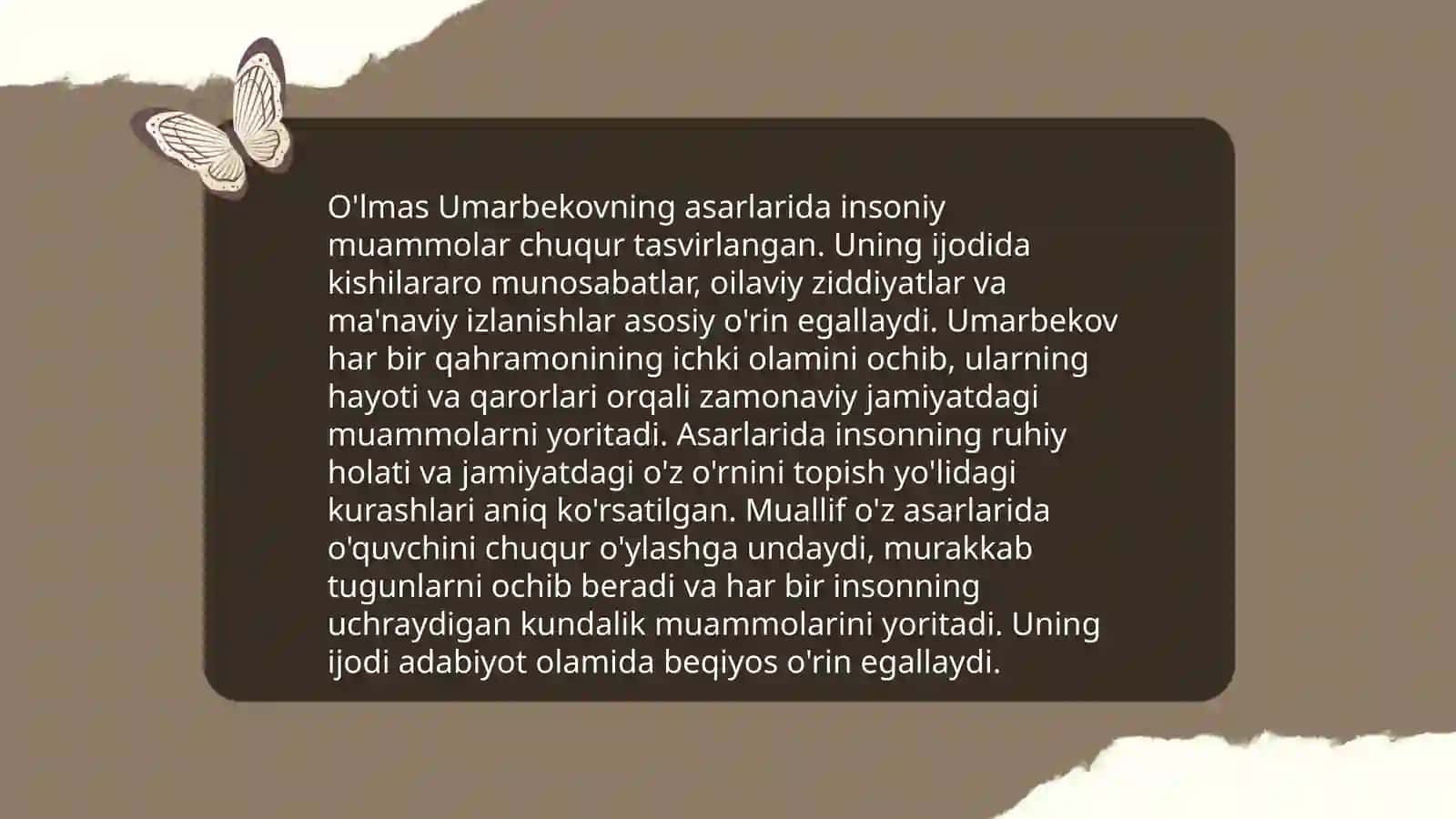 Lev Tolstoy "Tirilish" va O'lmas Umarbekovning "Odam bo'lish qiyin" asarlar tahlili 4