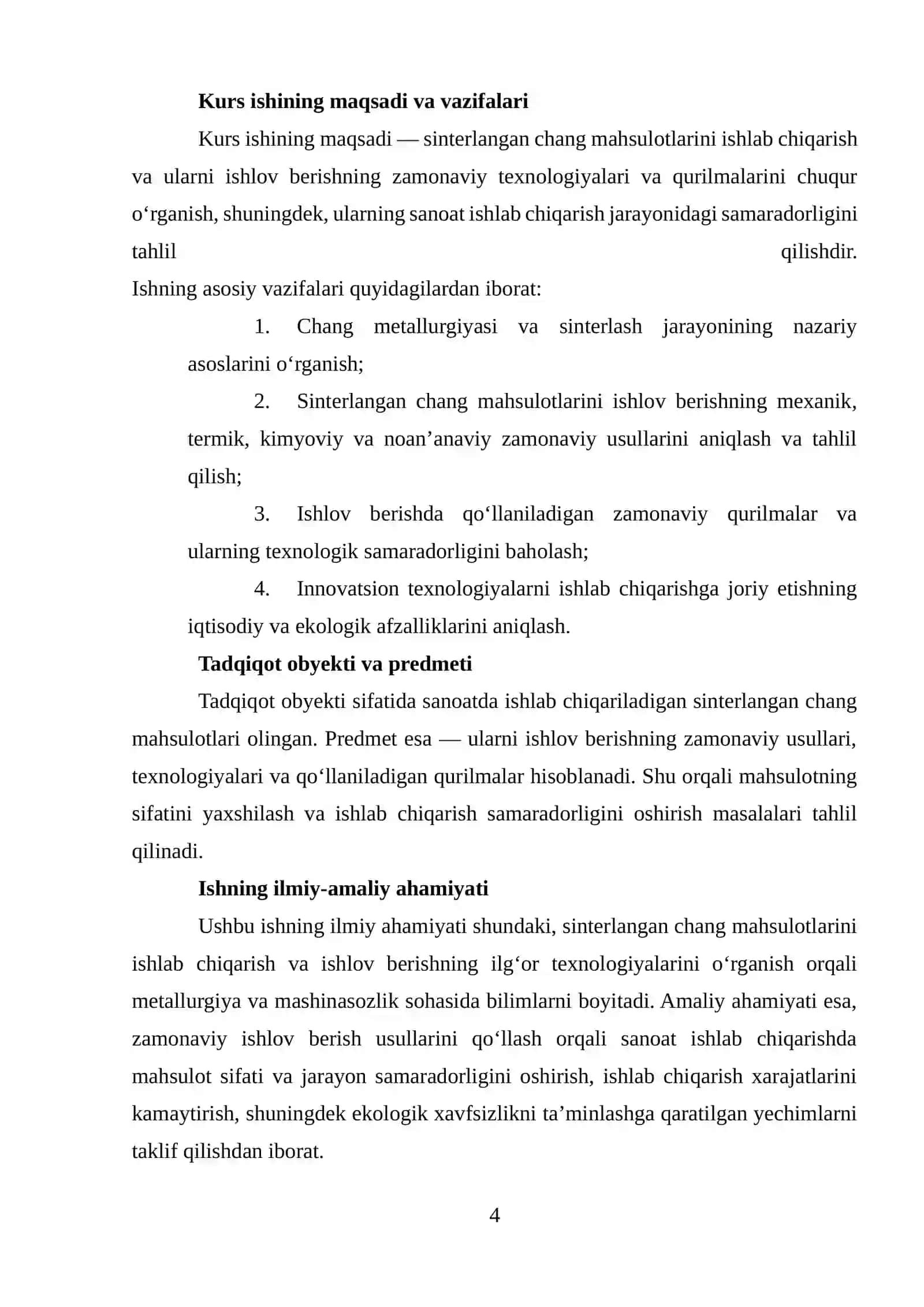 Sinterlangan Chang Mahsulotlarini Ishlov Berishning Zamonaviy Usullari va Qurilmalari 4