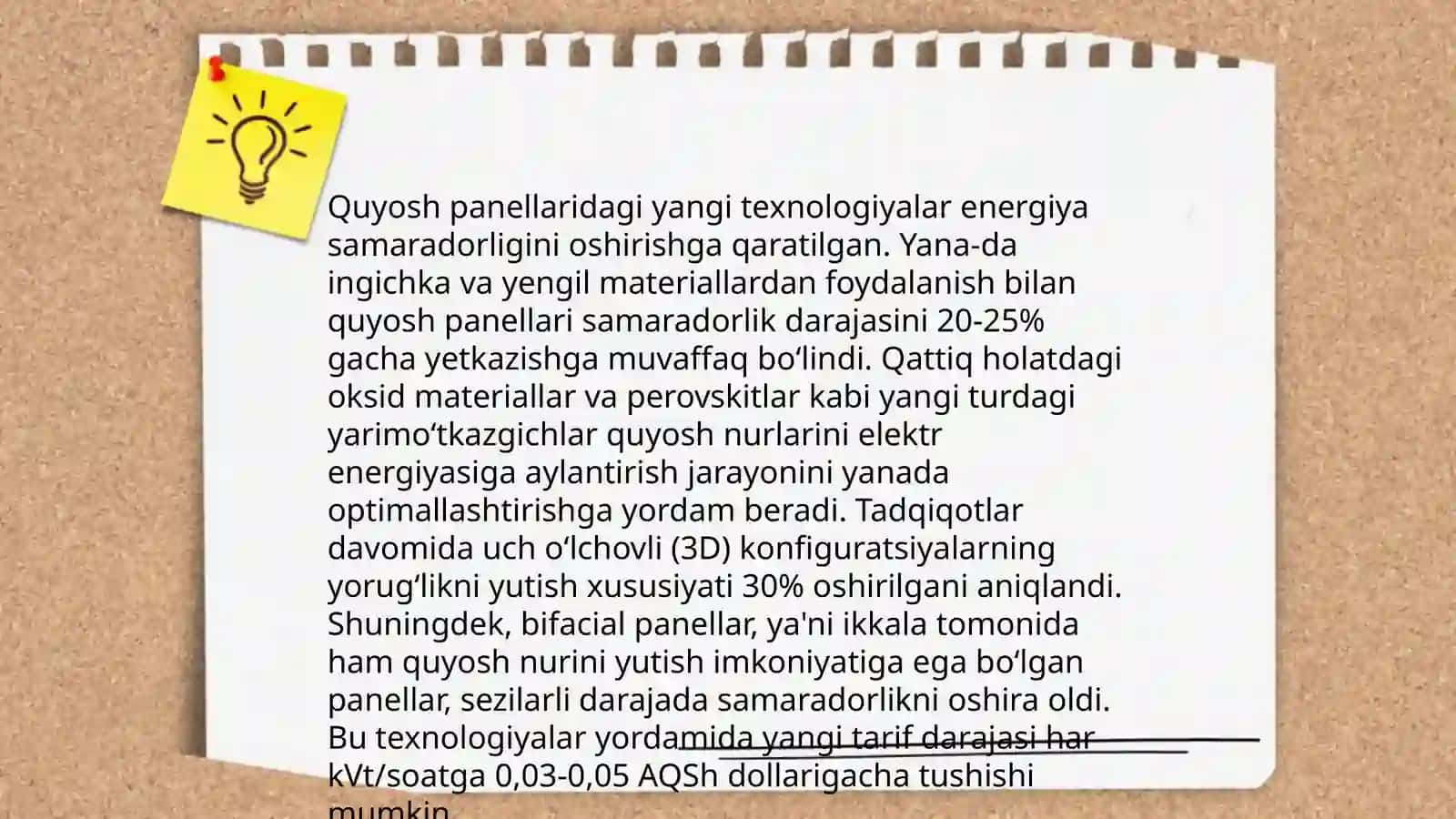 Quyosh energiyasi va yoqilgʻi elementlaridan foydalanish va energiya uzatish yangi usullarini yaratish 4