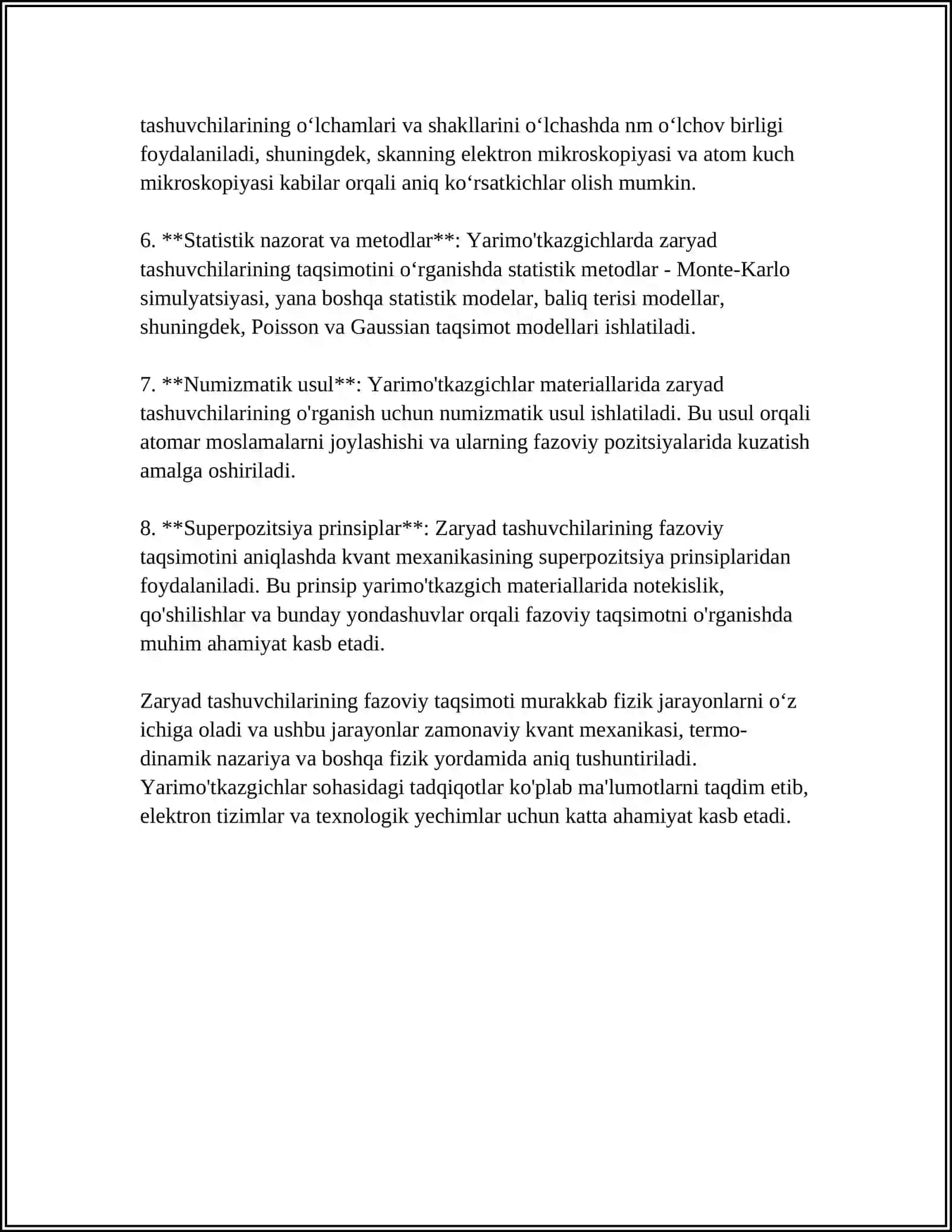 YARIMOʻTKAZGICHLARDA NOMUVOZANATDAGI ZARYAD TASHUVCHILARNING FAZOVIY TAQSIMOTI 4