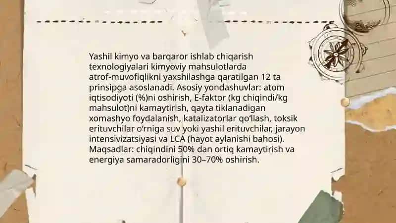 Innovatsion kimyo muhandisligi:istiqbolli yoʻnalishlar va yangi materiallar 4
