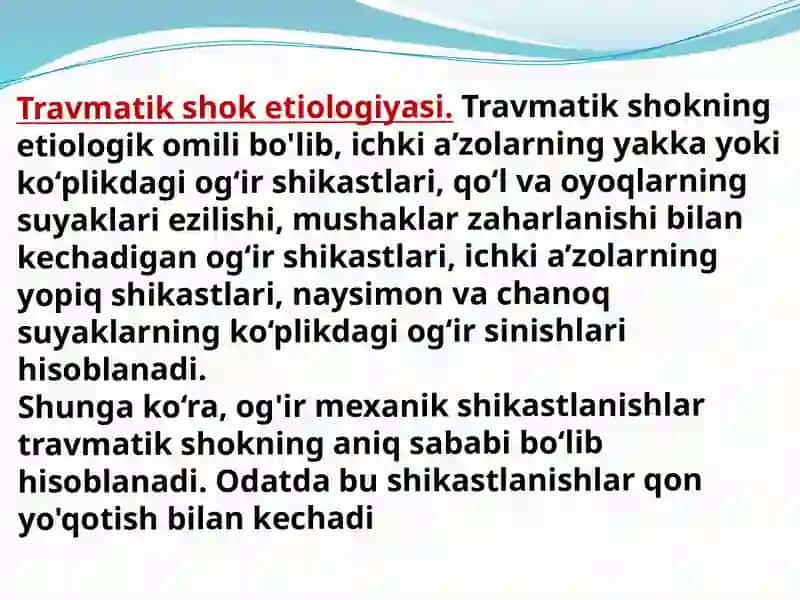 Travmatik shokning kelib chiqishi. Uzoq muddatli bosilish sindromi 4