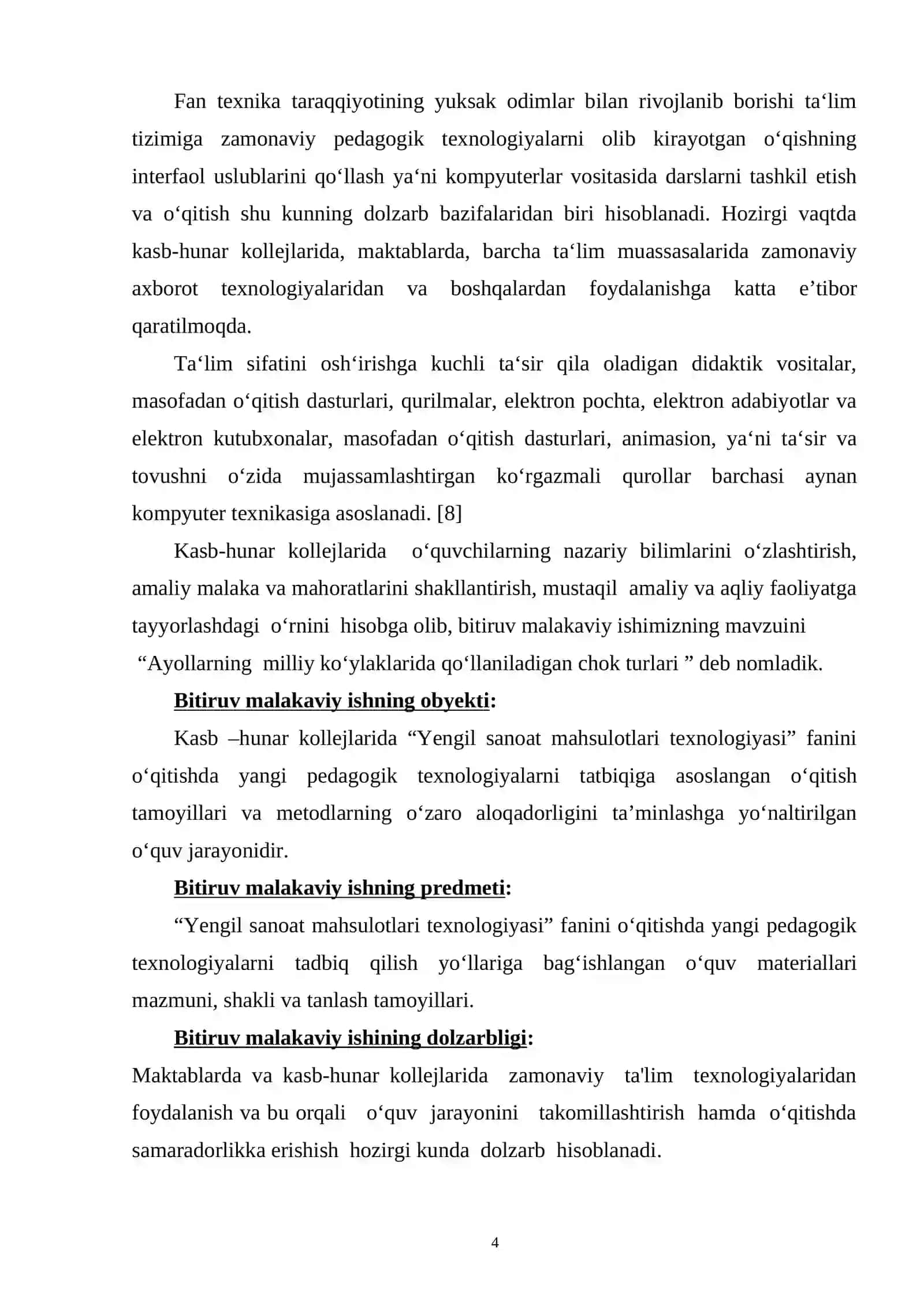 Ayollarnihg milliy ko‘ylaklarida qo‘llaniladigan chok turlari mavzusini o‘qitishda klaster metodini qo‘llash 4
