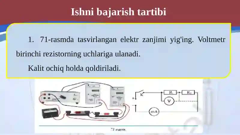 O'tkazgichlarni ketma-ket ulash 4
