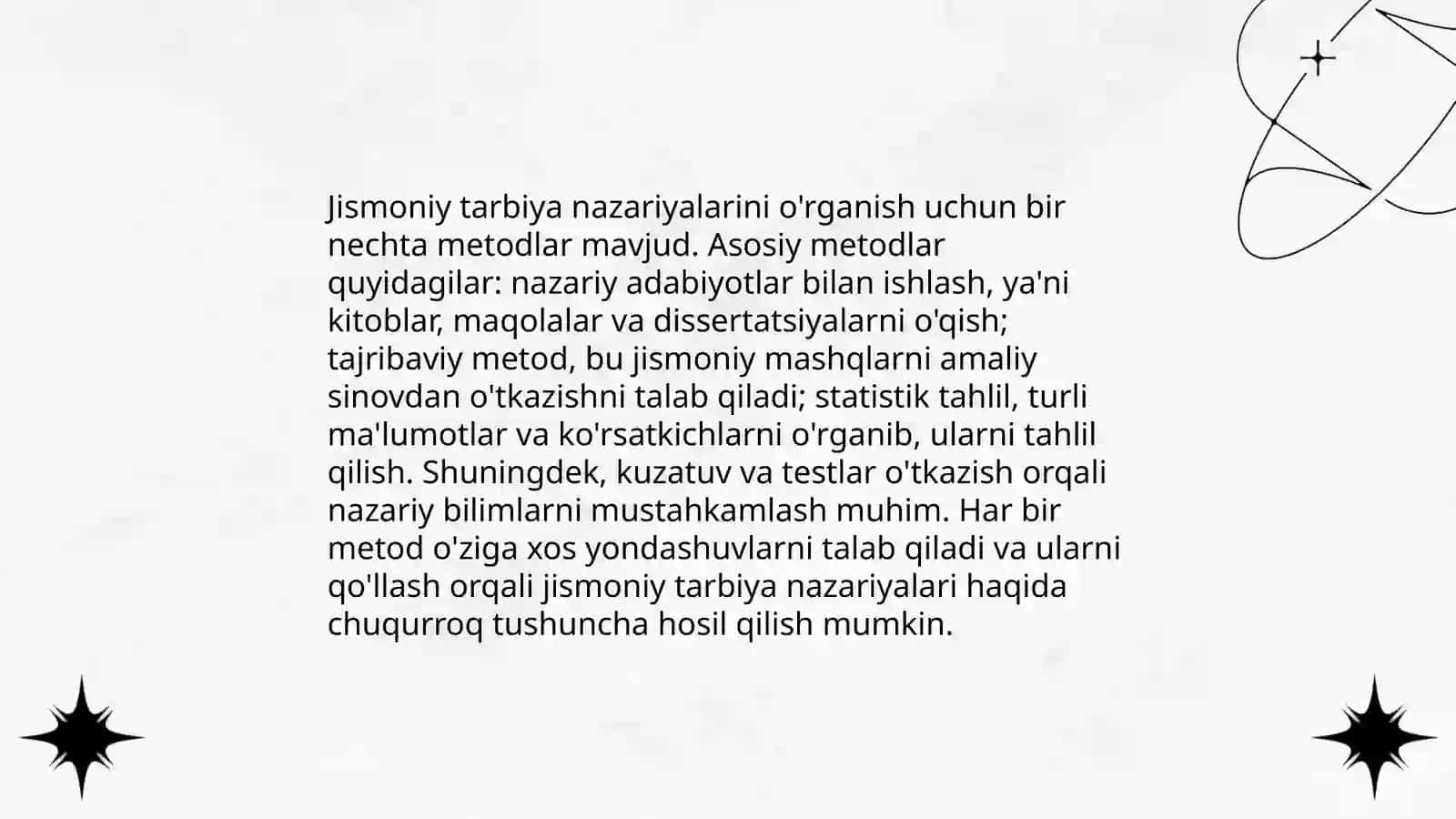 Jismoniy tarbiya nazariyasining ilmiy tadqiqot metodlari 4