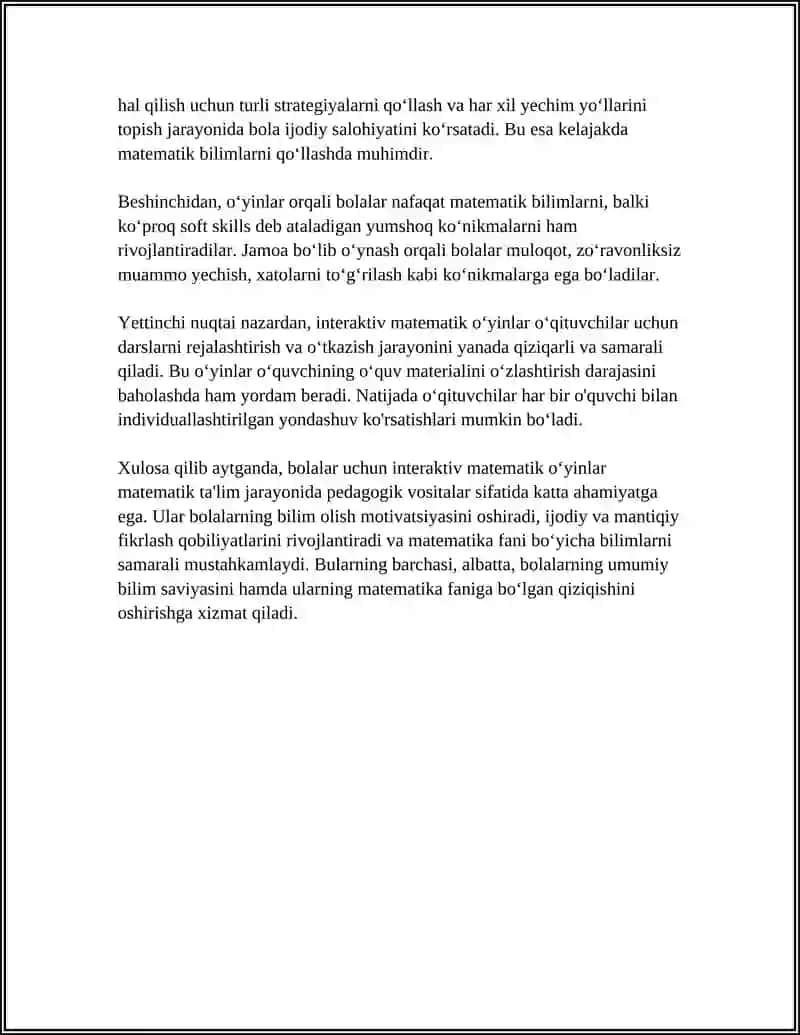 Bolalar uchun interaktiv matematik oʻyinlarning pedagogik afzalliklari 4