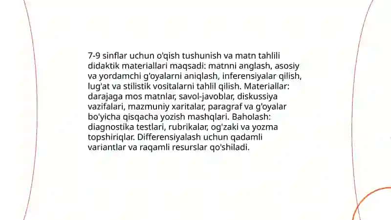7-9 sinflar uchun ona tili fanidan didaktik materiallar tayyorlash 4