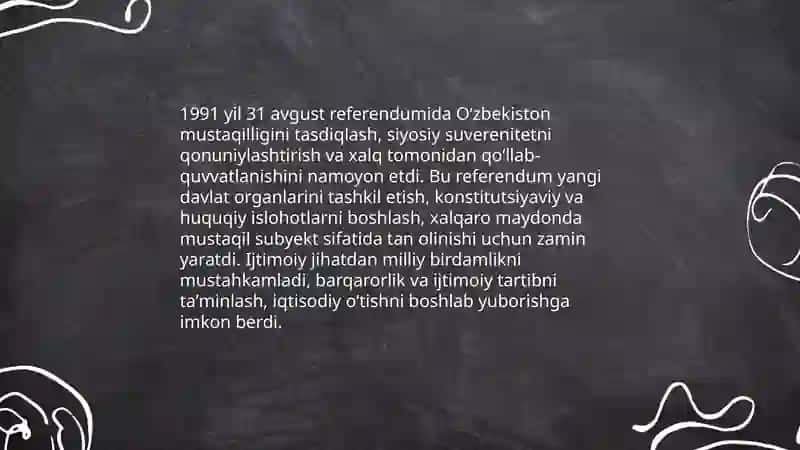 Mustagil O'zbekiston Respublikasi tashkil topishining tarixiy ahamiyati 4