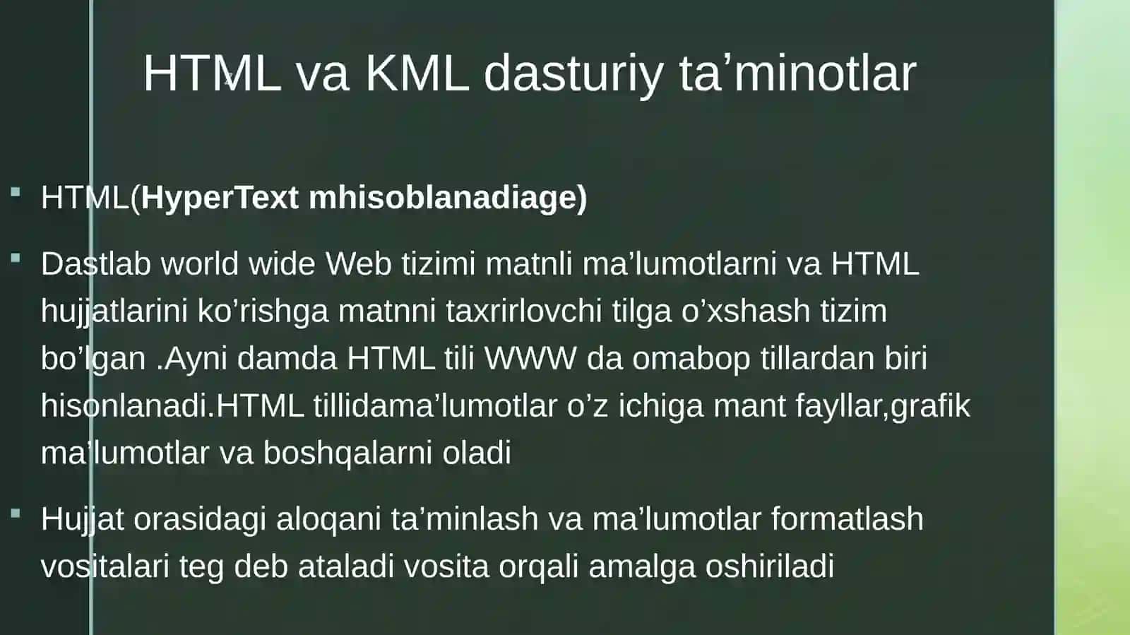 Tibbiyotda axborot texnologiyalari fanidan tayyorlangan TAQDIMOTI 4