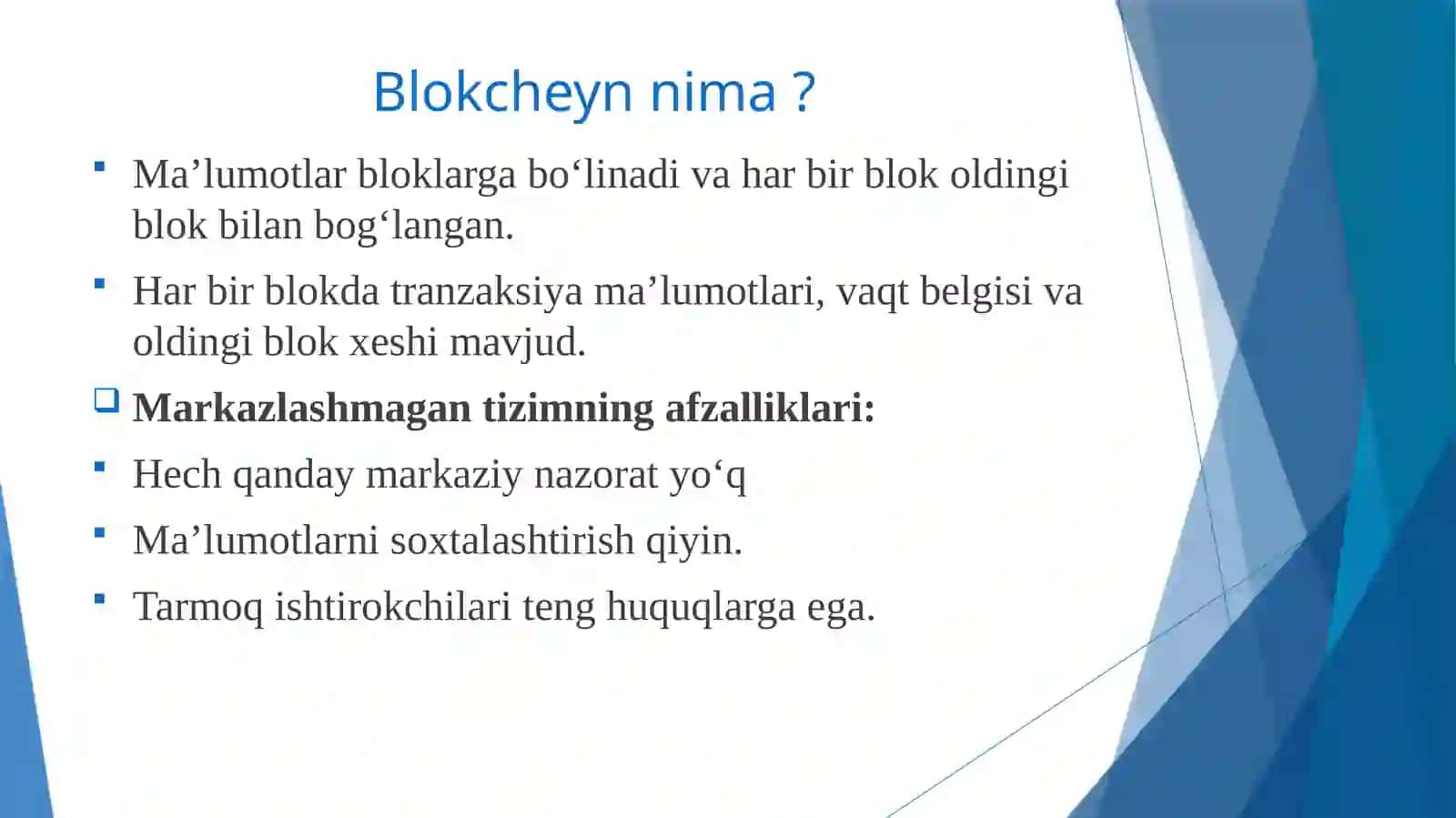 Raqamli iqtisodiyot: Blokcheyn va moliyaviy texnologiyalar 4