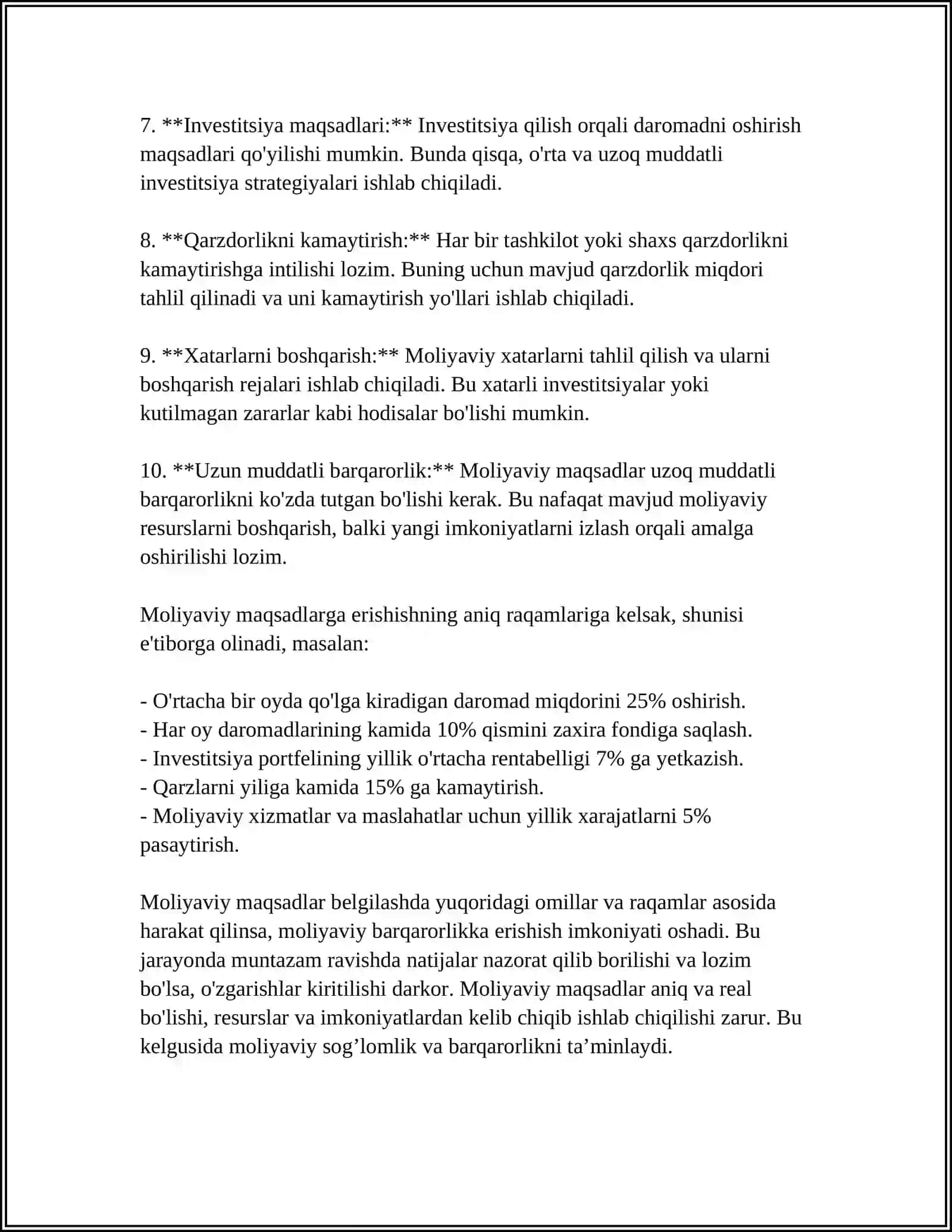 MUSTAQIL ISH Mavzu: O’QUVCHILARDA MOLIYAVIY SAVODXONLIK ASOSLARI 4