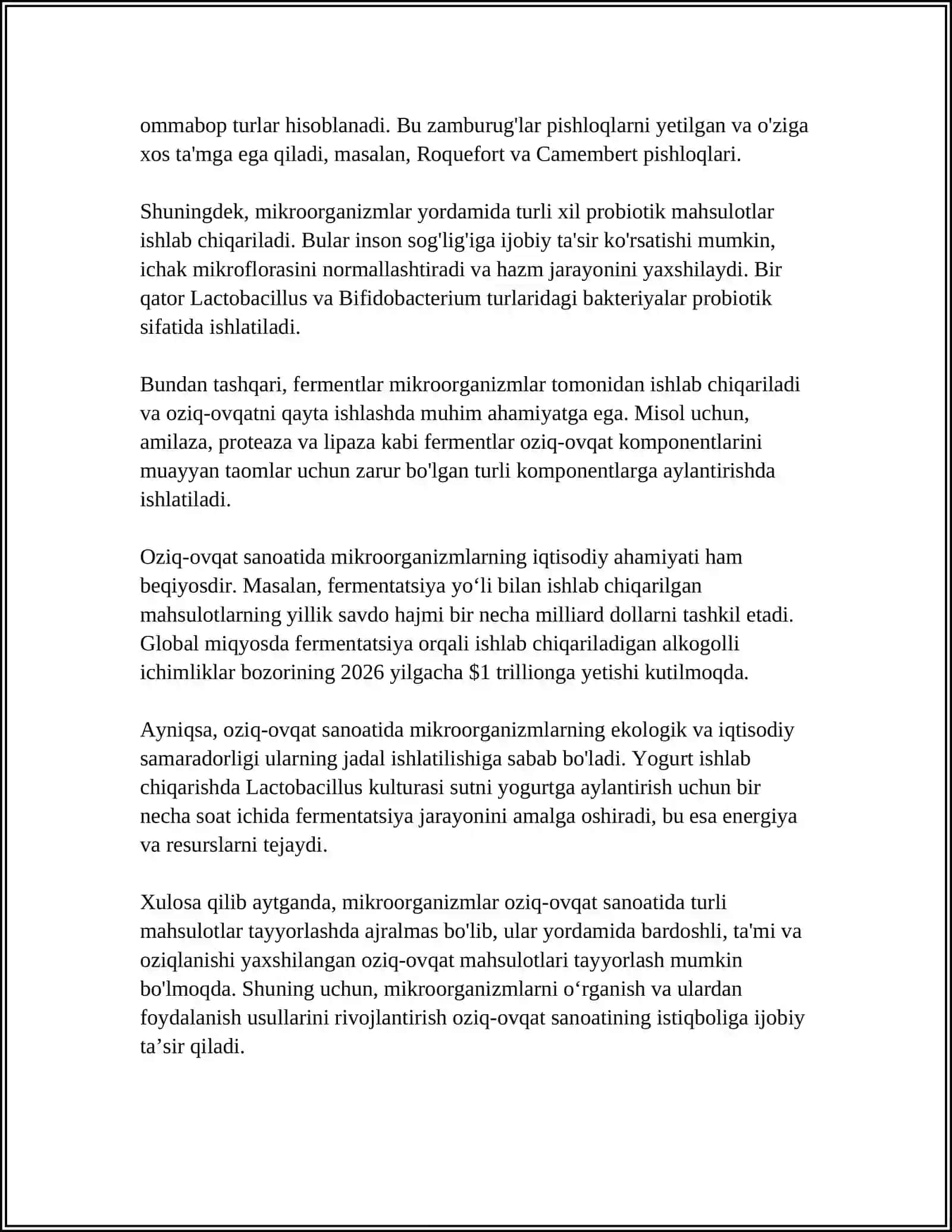 MIKROORGANIZMLARNI BITEXNOLOGIYA QOʻLLANILISHI 4