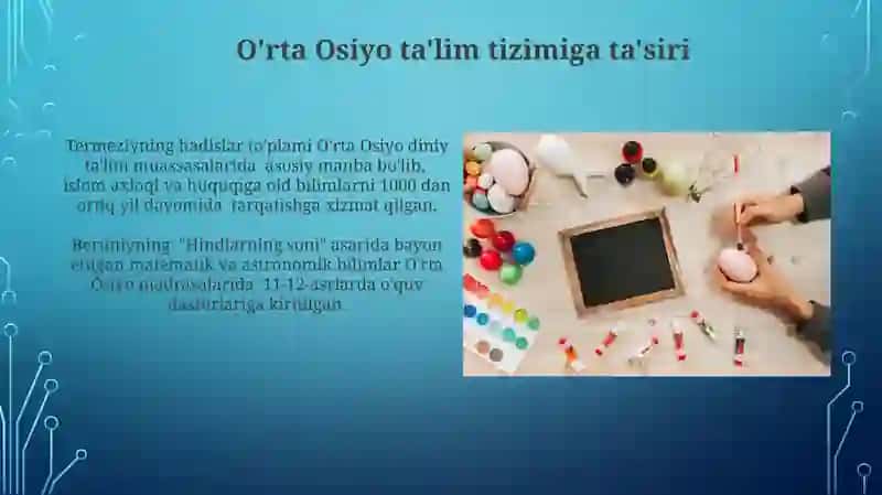 Sharq mutafakkirlari asarlarida ta'lim-tarbiya (Beruniy, Jomiy, Termiziy qarashlari) 4
