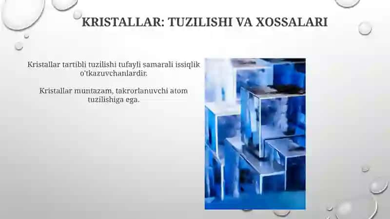 Kristallar issiqlik oʻtkazuvchanlikning mehanizmi 4