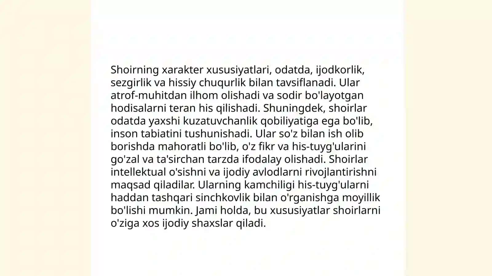 Sobir Oʻnarning Dunyo shunday tururmi qissasi haqida obrazlar xarakteri 4