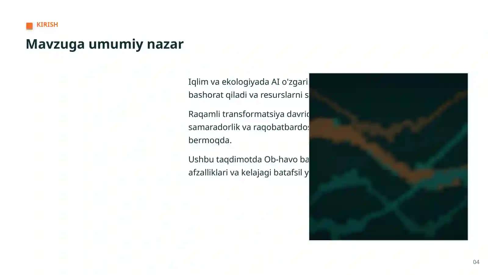 Iqlim va ekologiyada AI 4