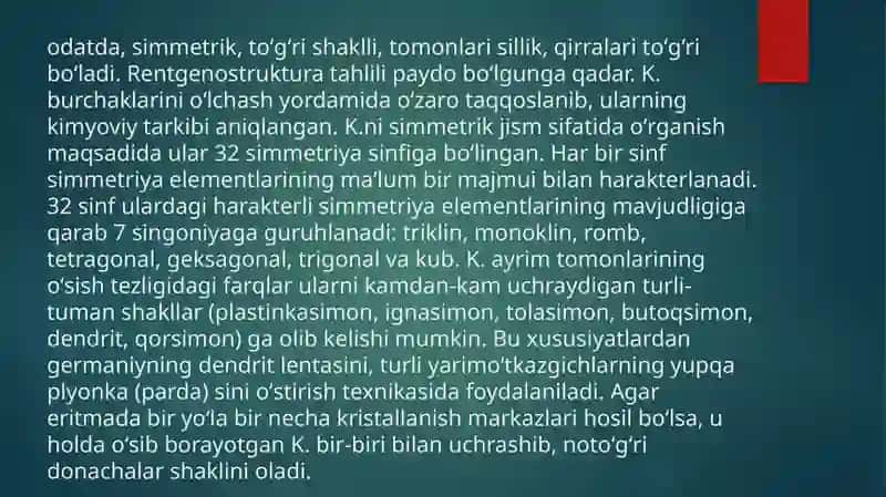 Kristallarning sohaviy nazariyasi 4