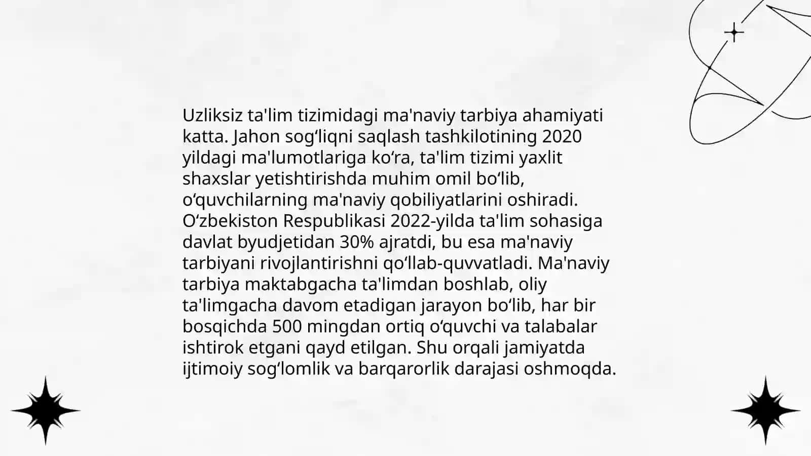 Uzliksiz ma’naviy tarbiya masalasining dolzarbligi 4