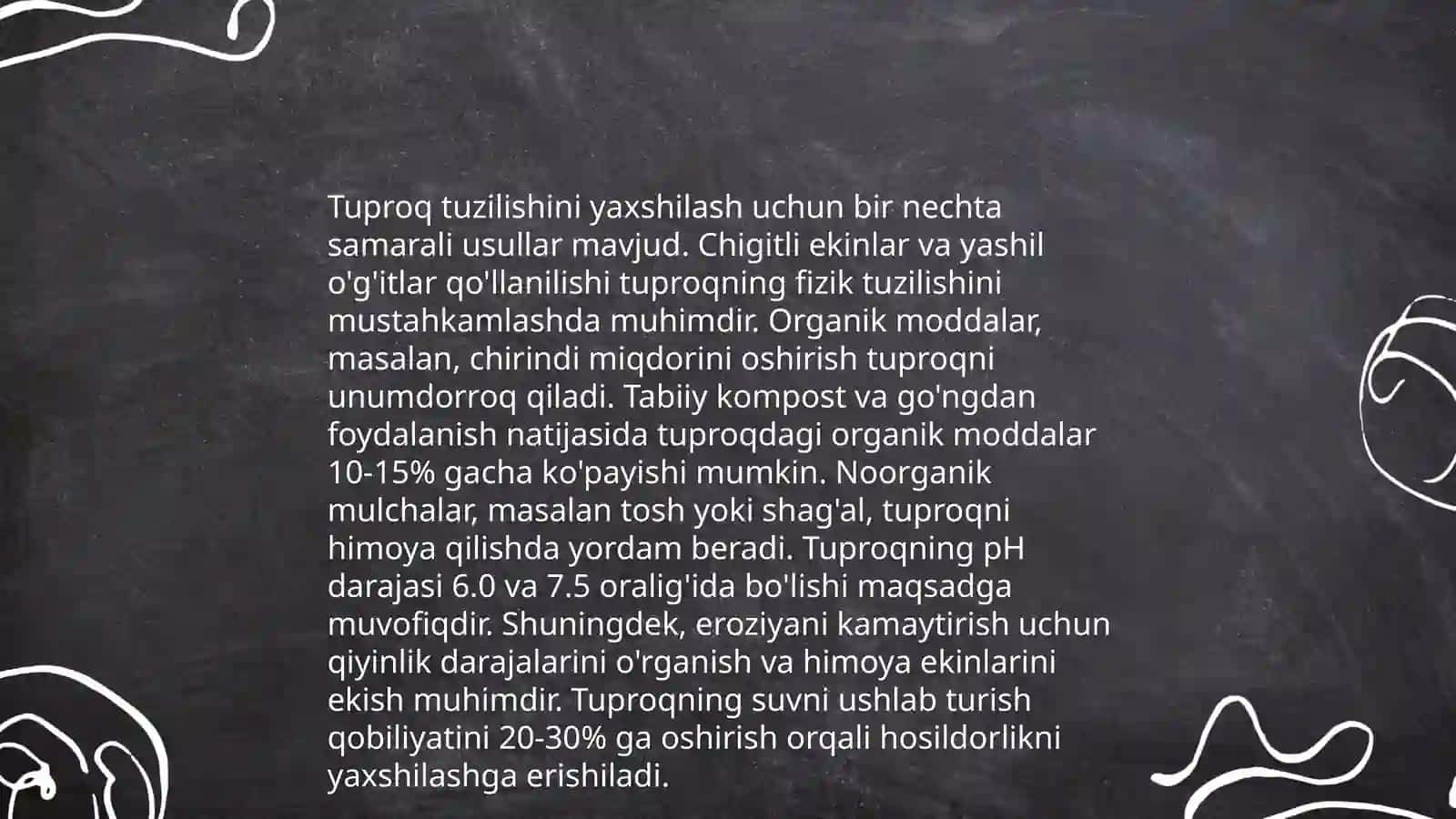 Tuproqning issiqlik va oziq rejimlarni yaxshilash 4