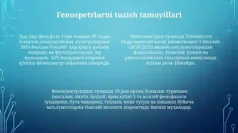 Dorivor o‘simliklarning o‘sishi va rivojlanishi fenofazalarini aniqlash va fenospektrlarini tuzish 4