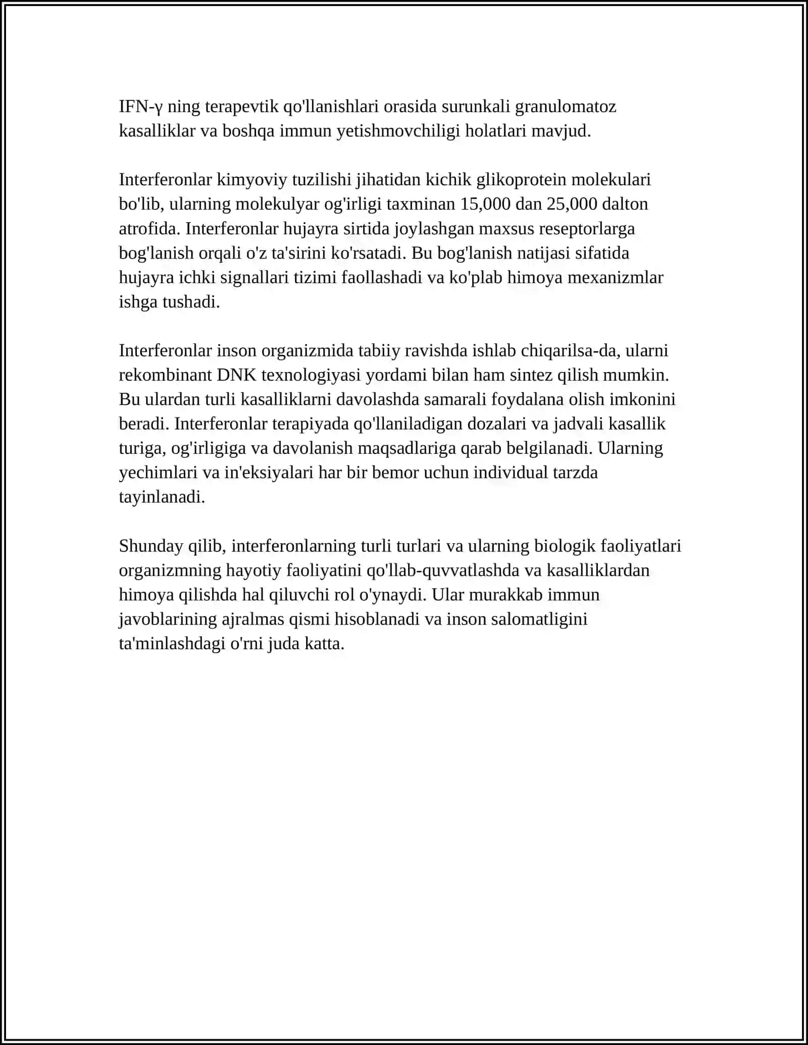 INTERFERON VA SITOKINLAR, SINTEZLANISHI, TA'SIR MEXANIZMI 4