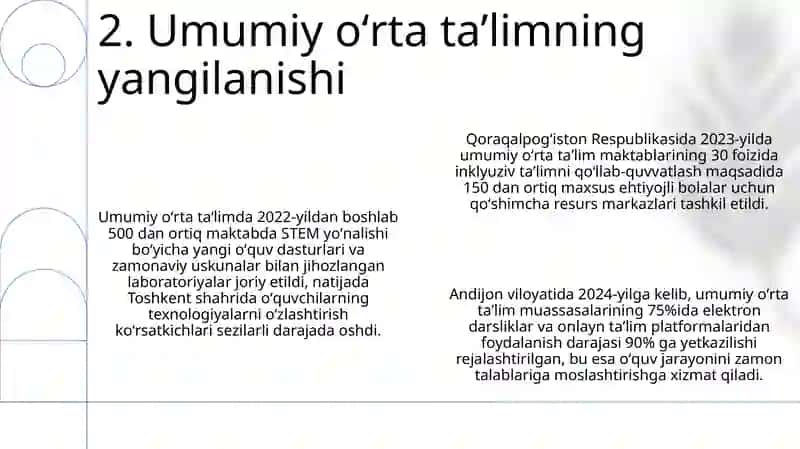 Oʻzbekistonda taʼlim tizimi islohotlari 4