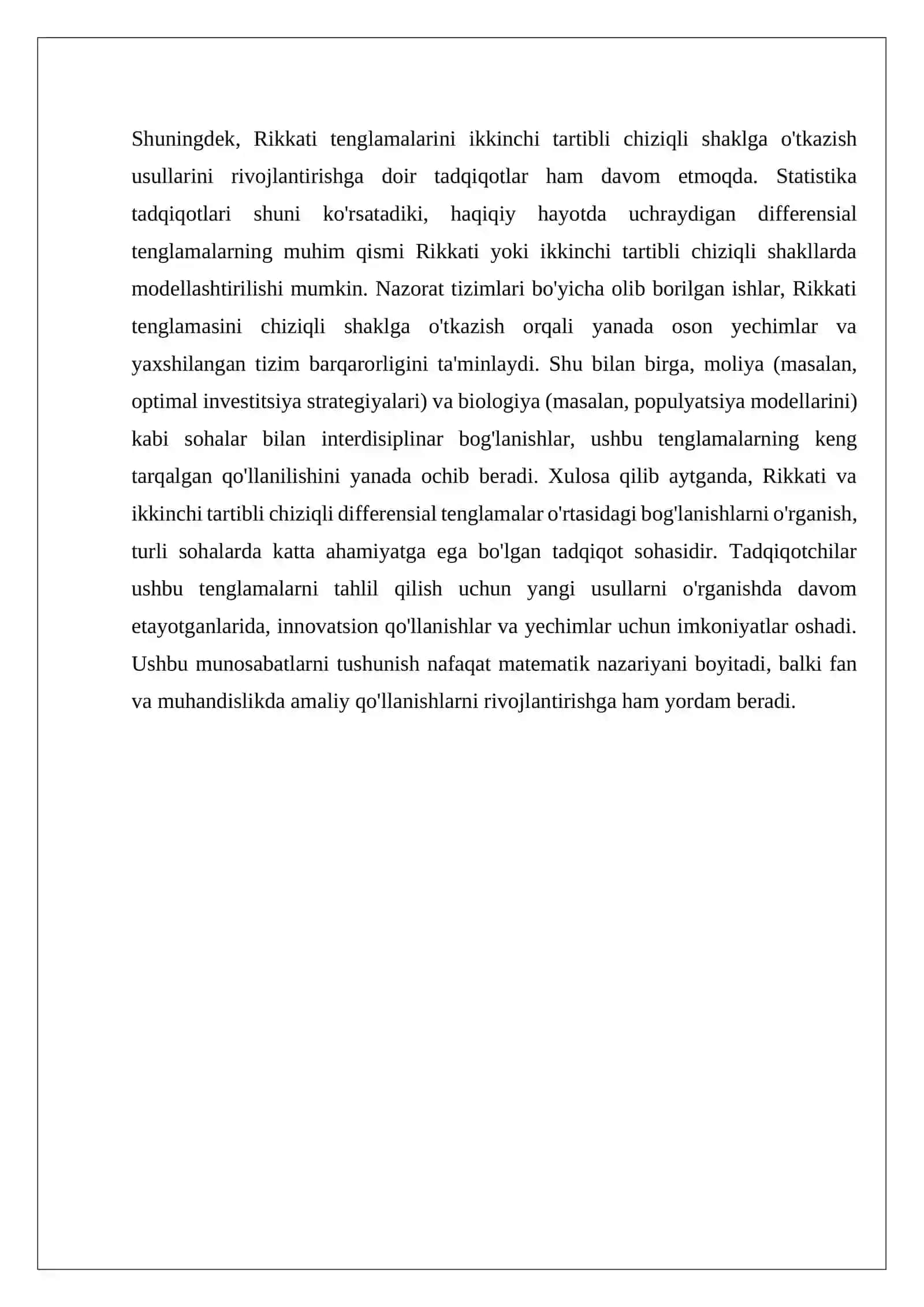 Rikkati va ikkinchi tartibli chiziqli differensial stenqlama orwidasgi bog'lanishlar 4