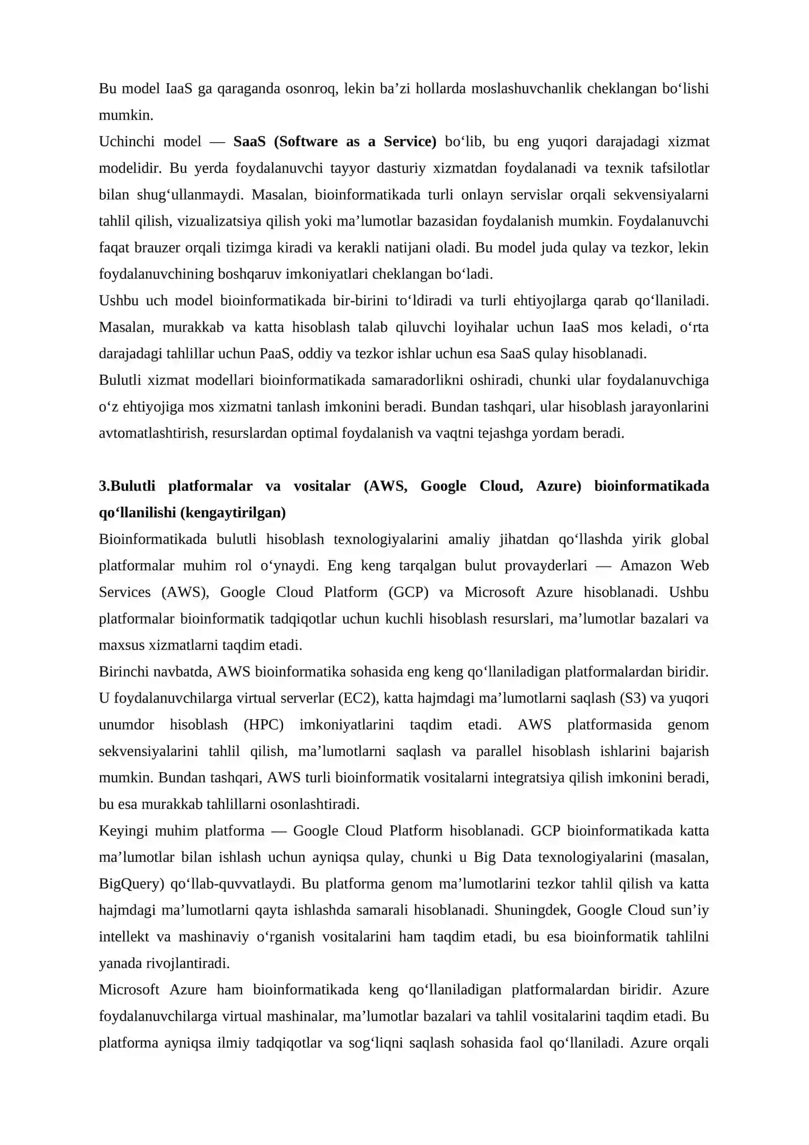 Bioinformatikada bulutli hisoblash (Cloud Computing) 4