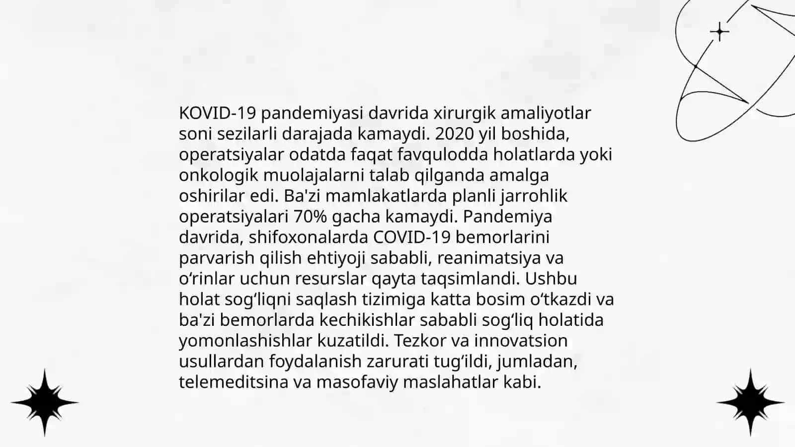 Xirurgiyada OITS va KOVID-19 muammolari 4