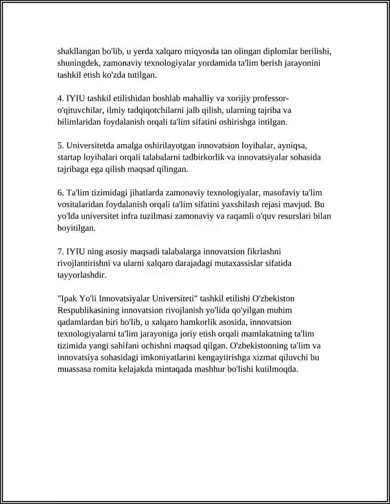IPAK YO'LI INNOVATSIYALAR UNIVERSITETI 4