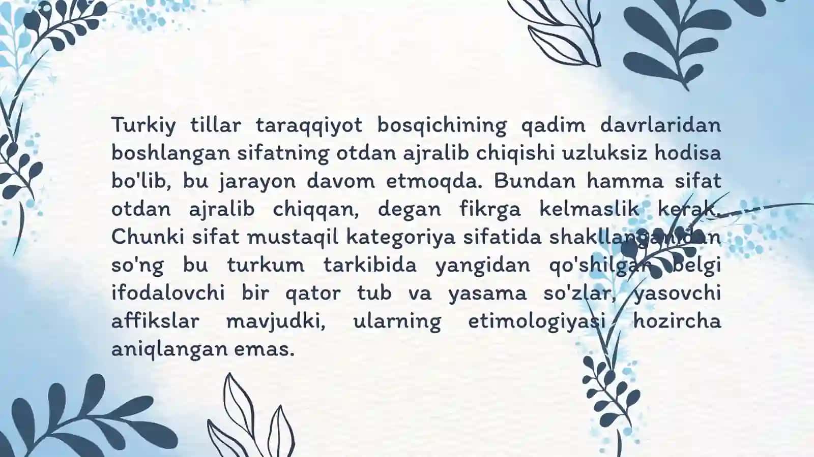 Sifat soʻz turkumi. Sifat darajalari 4