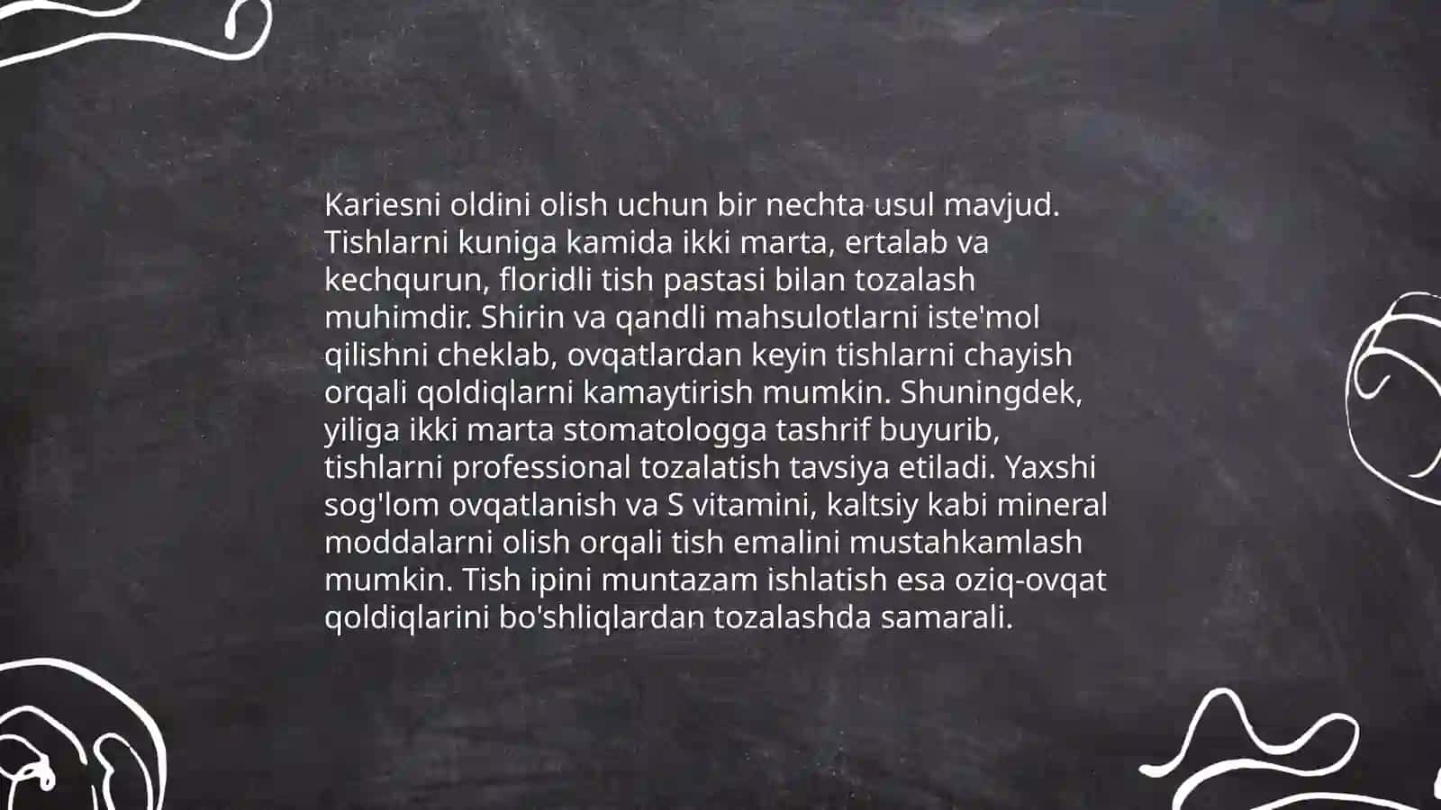 Stomatologiyada doir kasalliklarni biologiyasi va oldini olish choralari 4