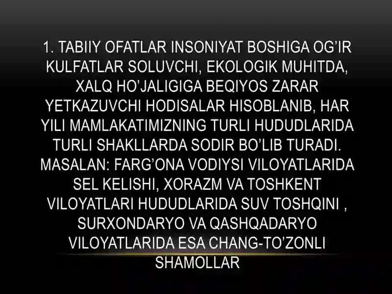 Tabiiy Ekstremal Vaziyatlarning Tavsifi 4