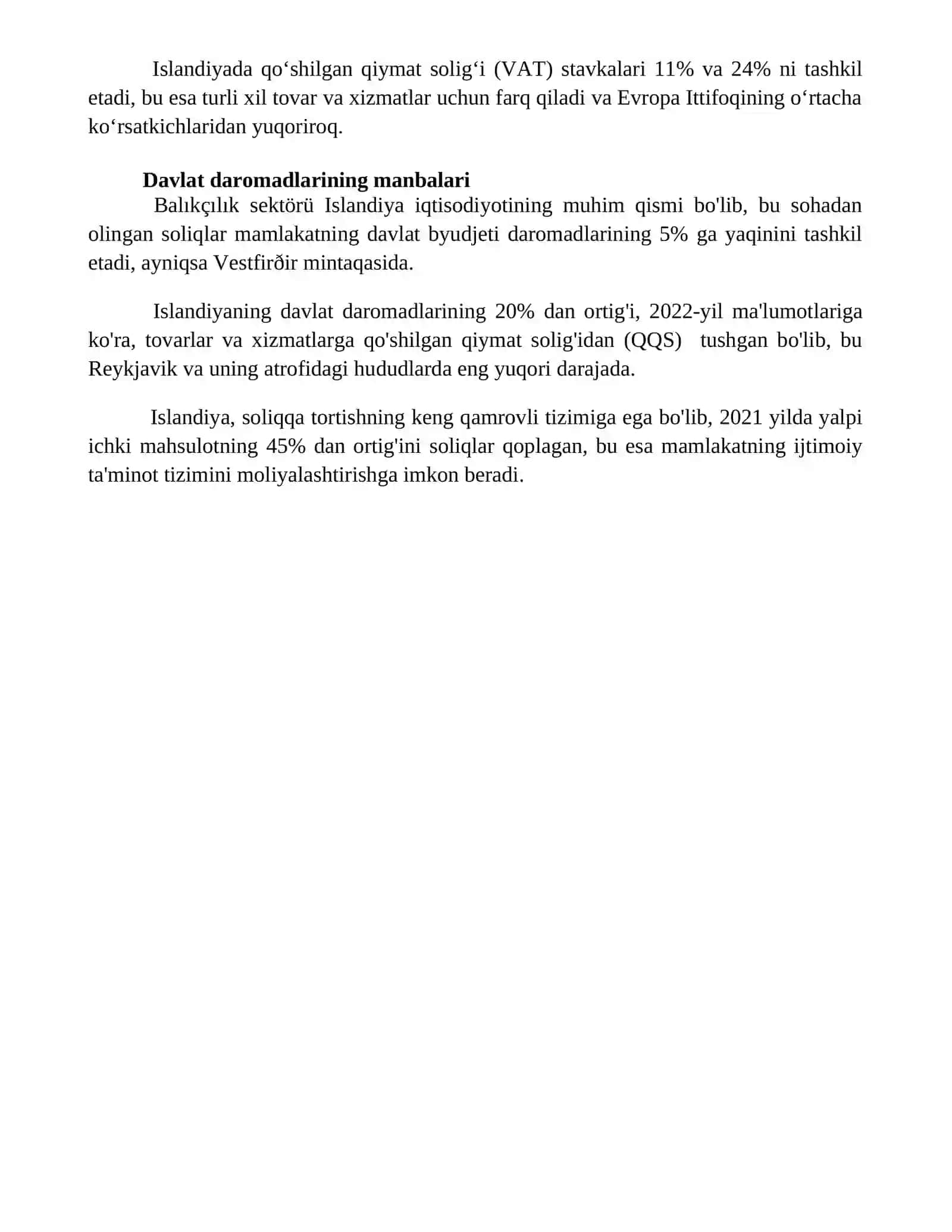Islandiya soliq tizimi va uning o’ziga xos xususiyatlari 4