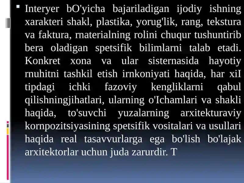 Mehmonxonalar jozibadorligini oshirishda interer tushunchasining mohiyati 4