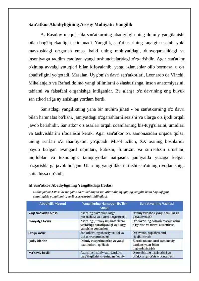"Badiylik bezavol yangilik" maqolasini oʻqib oʻrganish 4