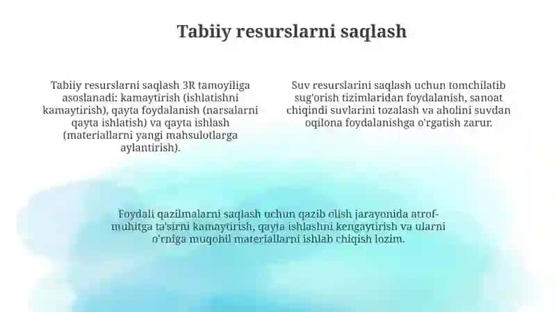Ekologiyani asrashdagi chora tadbirlar 4