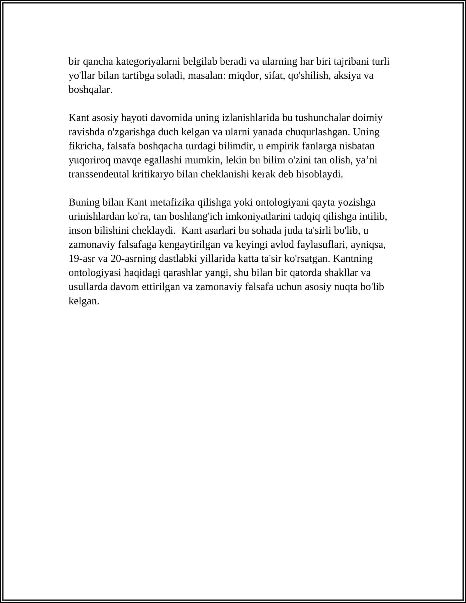 KANT ONTOLOGIYASIDA KATEGORIYALARNING TASNIFI 4