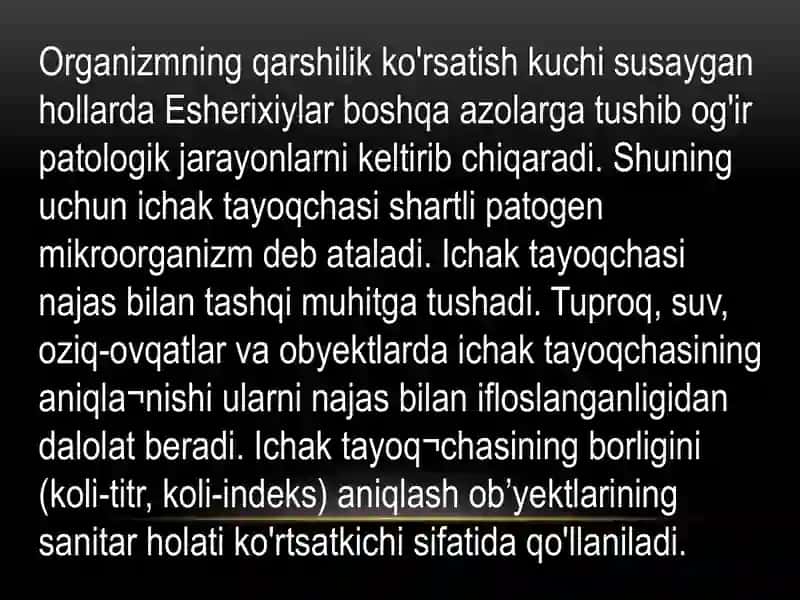 Ichak infeksiyalarini qo’zg’atuvchilari(Esherixoz, Shigellez va Vabo) 4