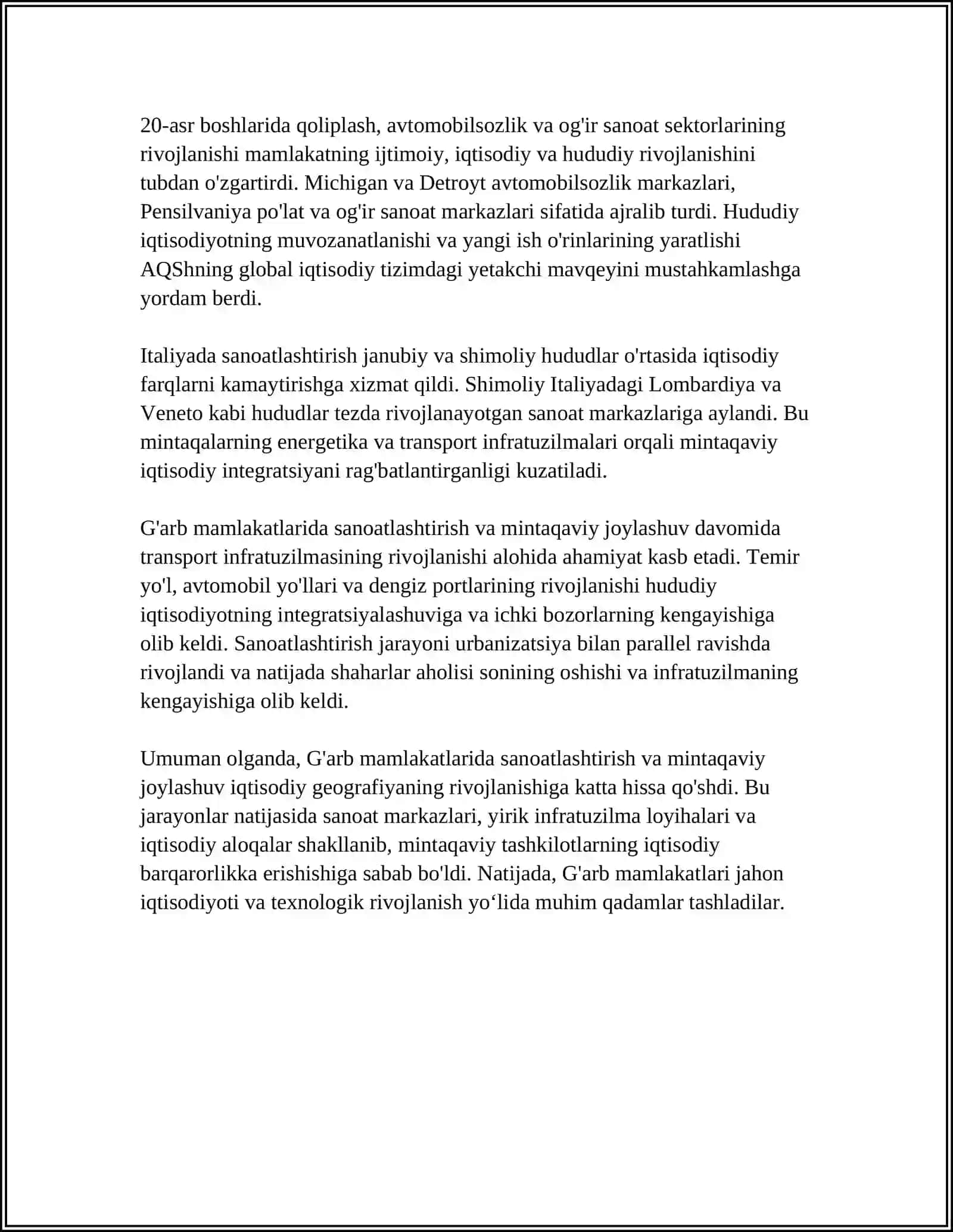IQTISODIY GEOGRAFIYANING G'ARB MAMLAKATLARIDA RIVOJLANISHI 4