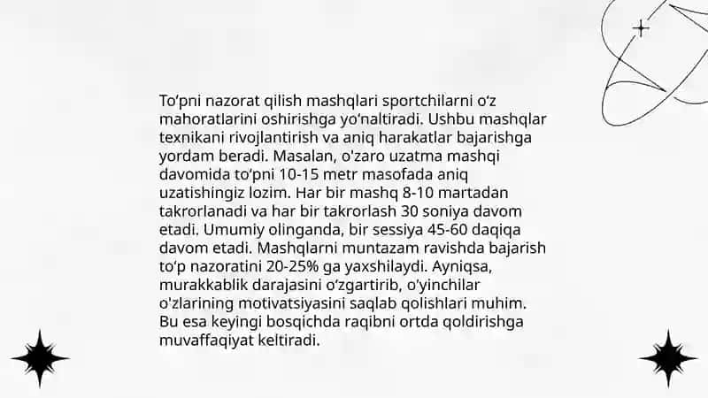 Sport o'yinlari. Futbol oʻyini texnikasini oʻrgatish 4