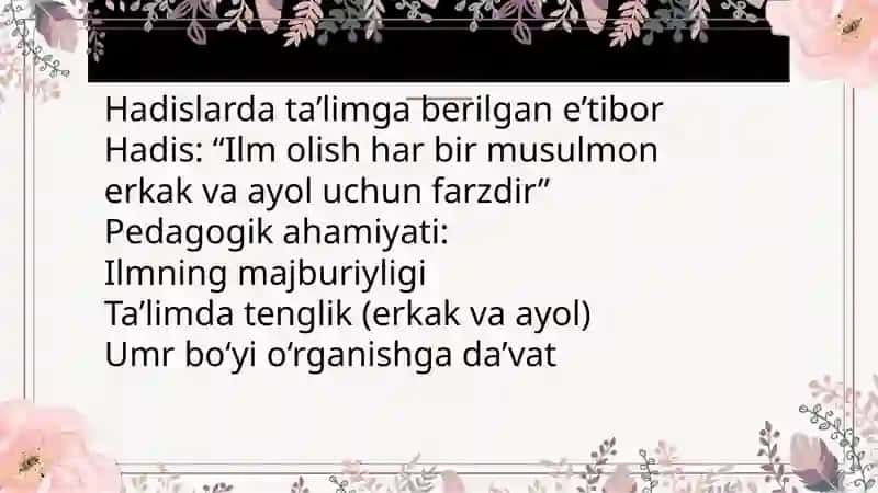Hadislarning pedagogika hamiyati 4