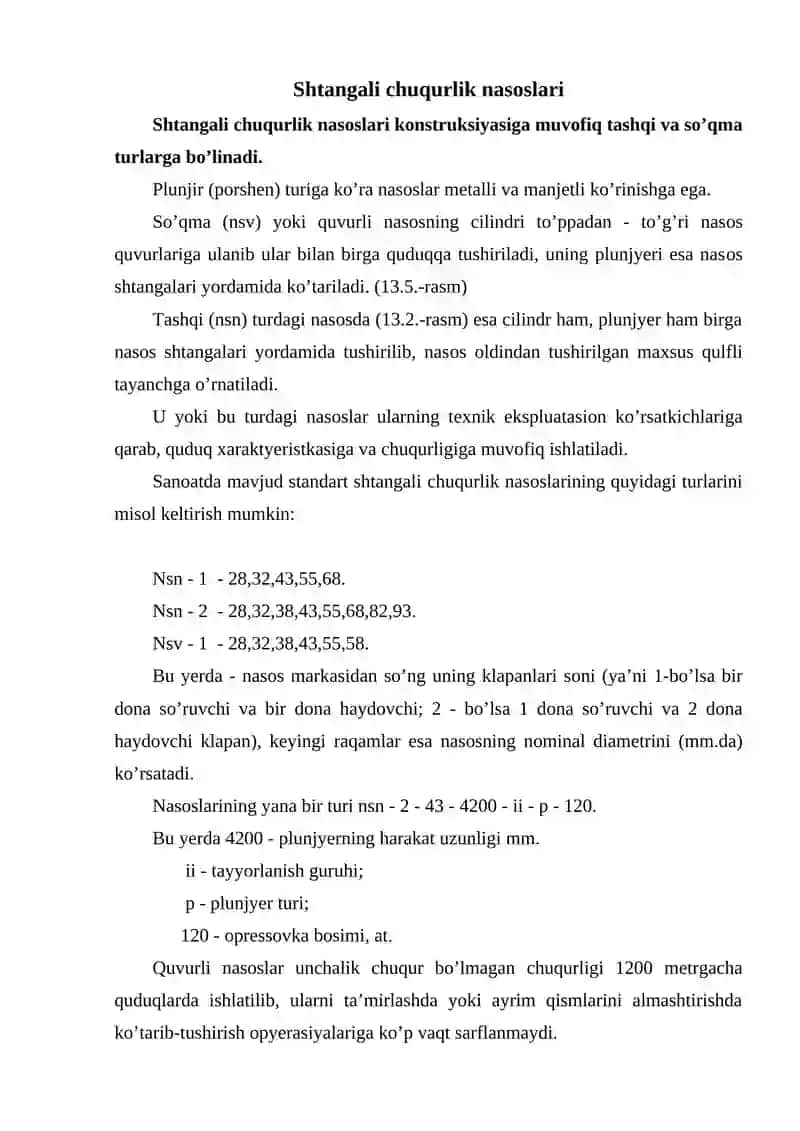 Quduqlarni chuqurlik nasoslari yordamida ishlatish 4