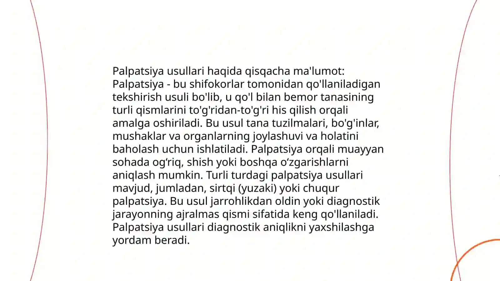 Qorin bo‘shlig‘i yuzaki va chuqur palpatsiyasi 4